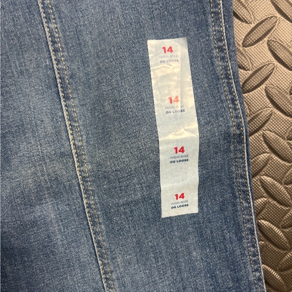 Old Navy OG Loose High Rise Jeans Women’s 14 Dark Wash NWT - Picture 6 of 12